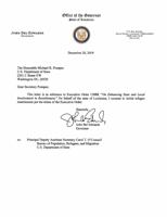 Gov John Bel Edwards letter to U.S. Secretary of State Mike Pompeo