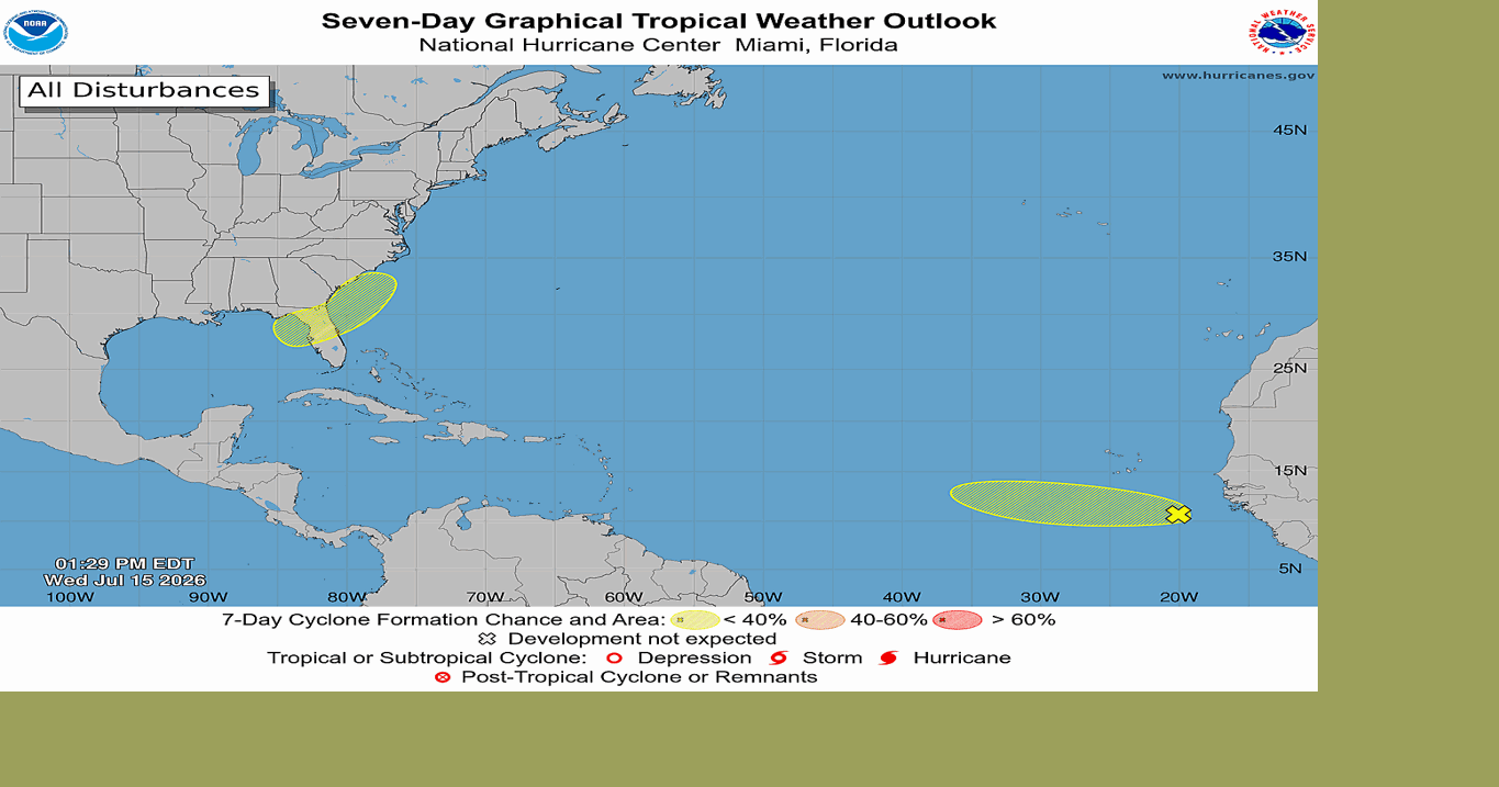 Hurricane forecasters tracking second Atlantic disturbance, this time off the coast of Africa Jul 15, 2026 44 mins ago 1 min to read
