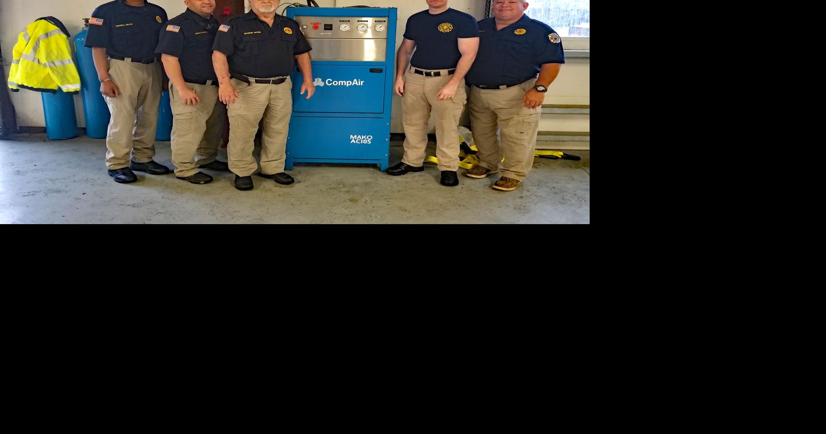 Ascension Parish Fire District 1 donates air compressor to Donaldsonville Fire Department