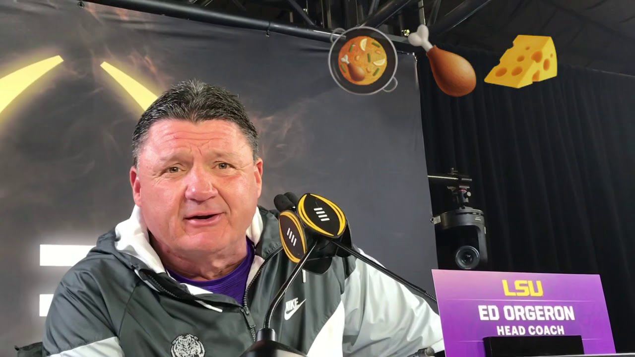 Ed Orgeron's voice is quintessentially Cajun, a product of his deep  Louisiana roots