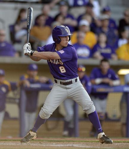 LSU Tigers shortstop Alex Bregman (8) runs to third base during a