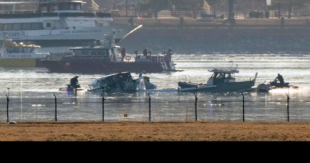 Divers return to Potomac River for DC plane crash. More than 40 bodies ...