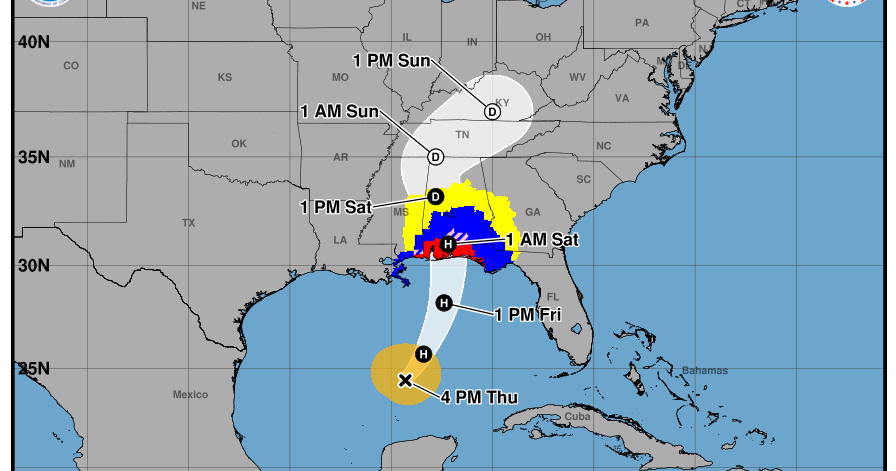 Hurricane Isaias strengthens to a Category 2 storm ahead of Gulf Coast ...