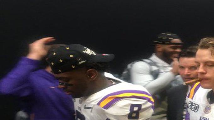 This incredible LSU video of Joe Burrow to Ja'Marr Chase went viral