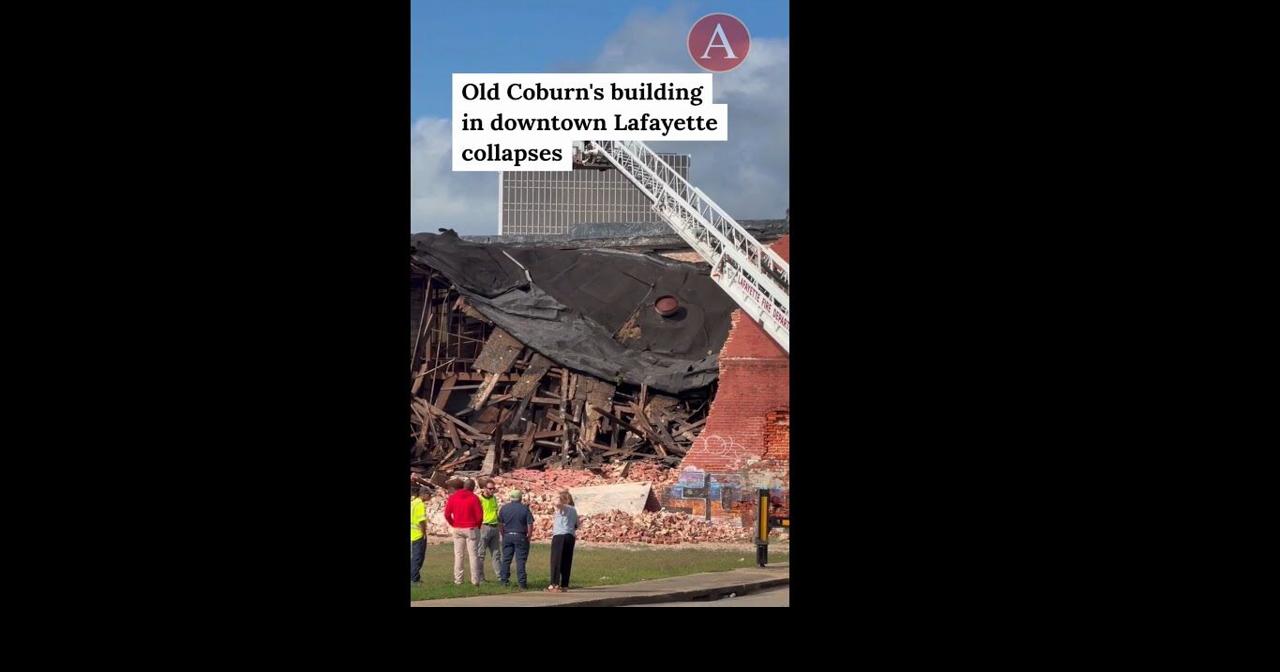 Photos: Partial collapse of old Coburn's building in downtown Lafayette