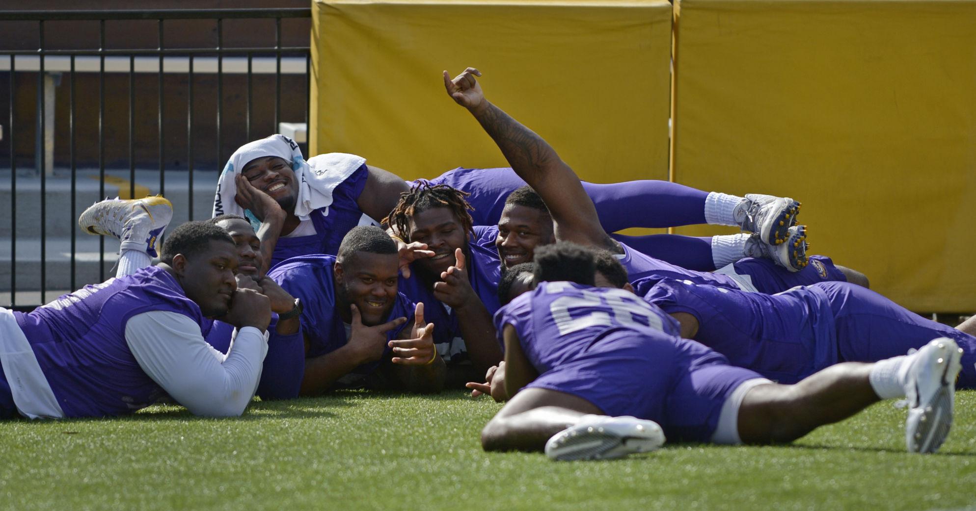 Photos Students invade LSU football practice; the danceoff definitely