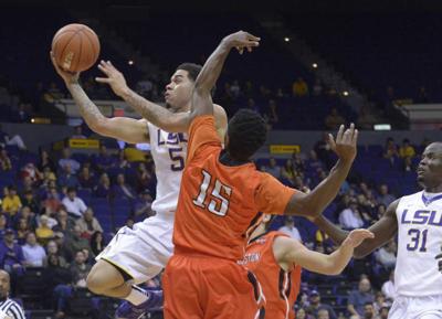 Lsu Basketball Coach Johnny Jones Point Guard Josh Gray Receiving