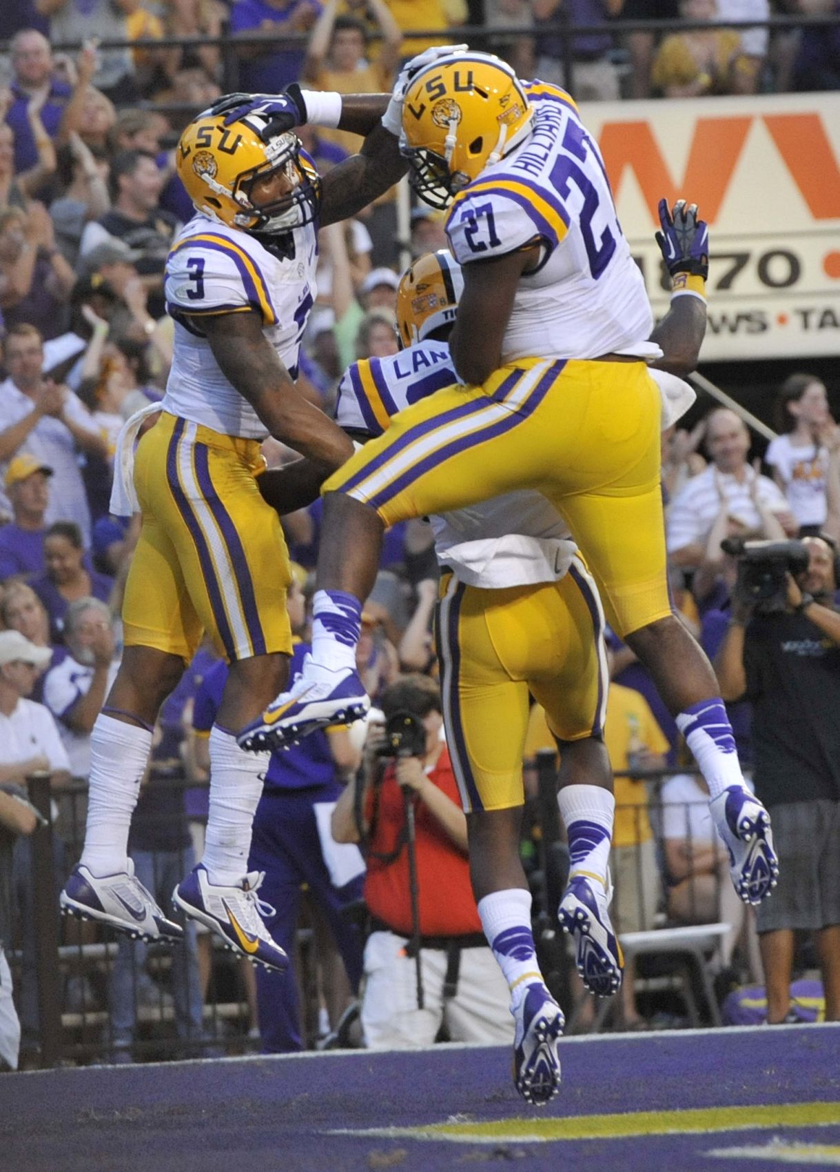 12/14/2015 former LSU roommates and teammates, Odell Beckham Jr. and Jarvis  Laundry. They exchanged jersey…