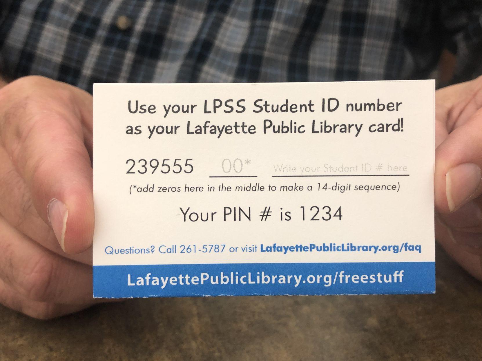 Check it out: Lafayette students get virtual library cards for Check it out: Lafayette students get virtual library cards for