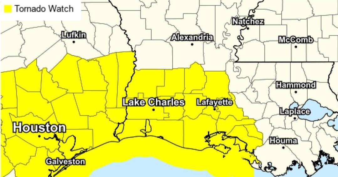 Tornado watch issued for Lafayette LA with severe weather | Weather ...