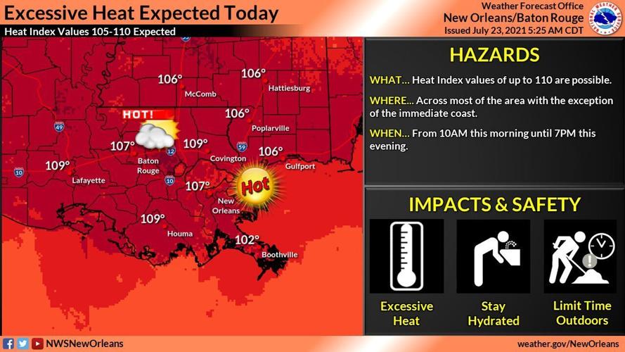 It could feel like 110 in Baton Rouge today, heat advisory in effect ...