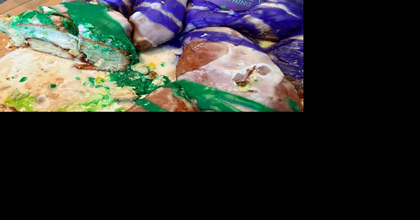 I tried this Lafayette king cake for the first time. I think it’s better than many in New Orleans.