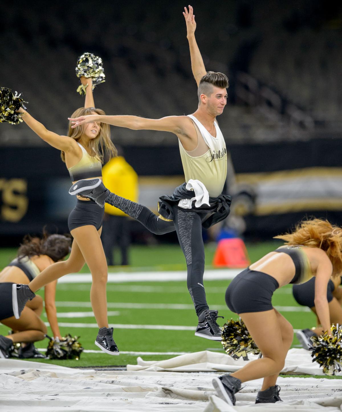 Proud moment for many as the NFL's first male cheerleader debuts for