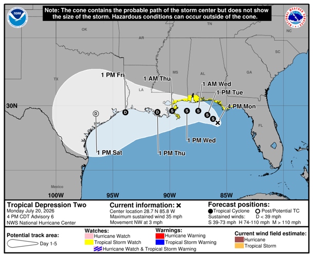 Tropical Depression 2 07/20