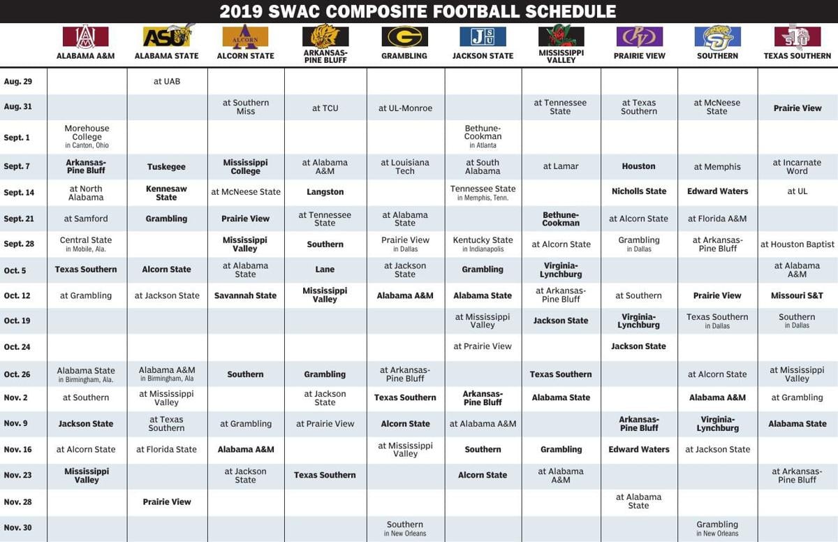 Printable college football schedules for SEC, SWAC, other Louisiana