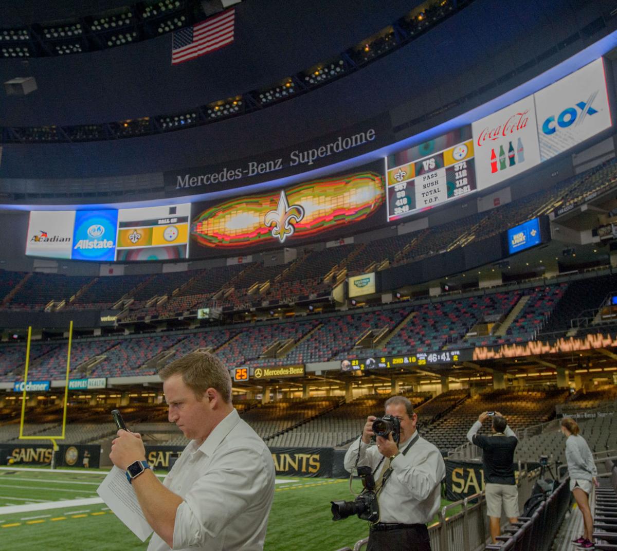 Saints show off renovations, massive video boards