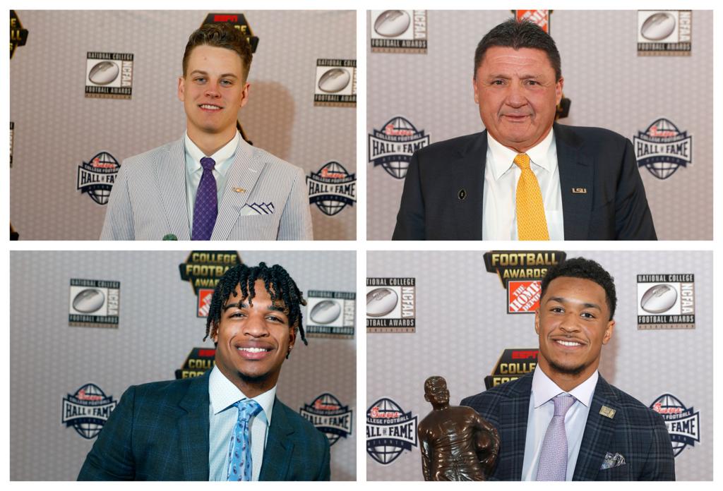 No. 1 LSU Tigers Head Coach Ed Orgeron Named Winner of The Home Depot Coach  of the Year Award; Florida Atlantic's Harrison Bryant Named 2019 Mackey  Award Winner - ESPN Press Room U.S.