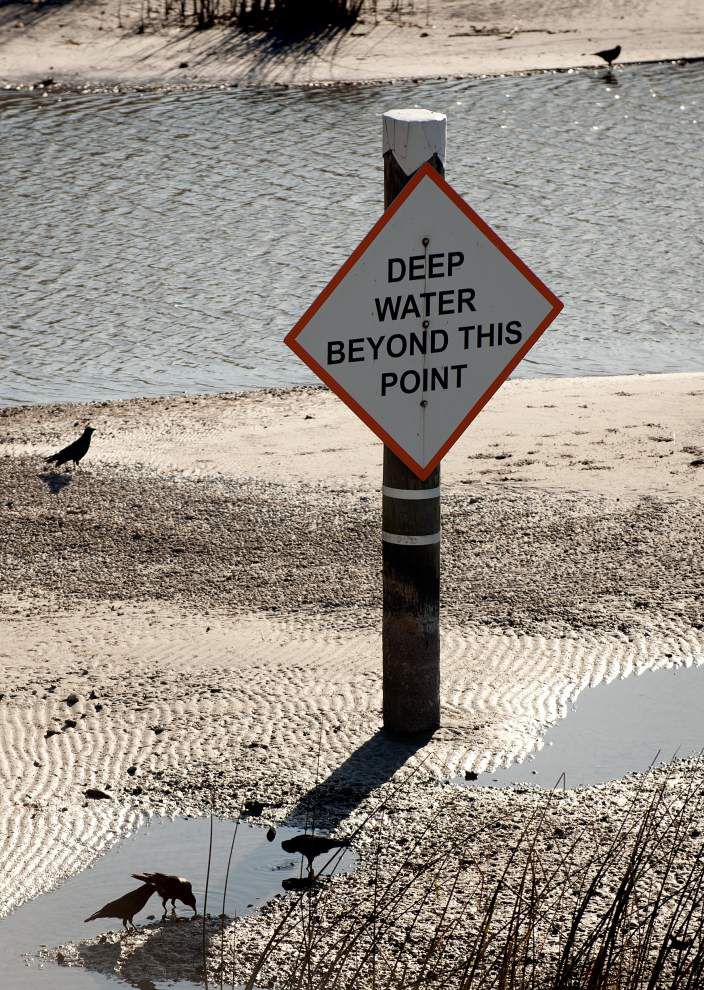 Photos: Wind drives down water levels in Lake Pontchartrain, exposing land _lowres