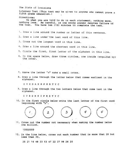 Harvard Students Couldnt Pass The 1964 Louisiana Literacy Test For