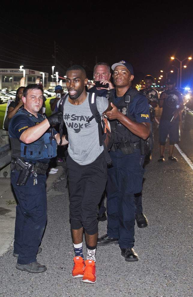 Prominent Black Lives Matter activist DeRay Mckesson arrested at Alton Sterling protest in Baton Rouge _lowres