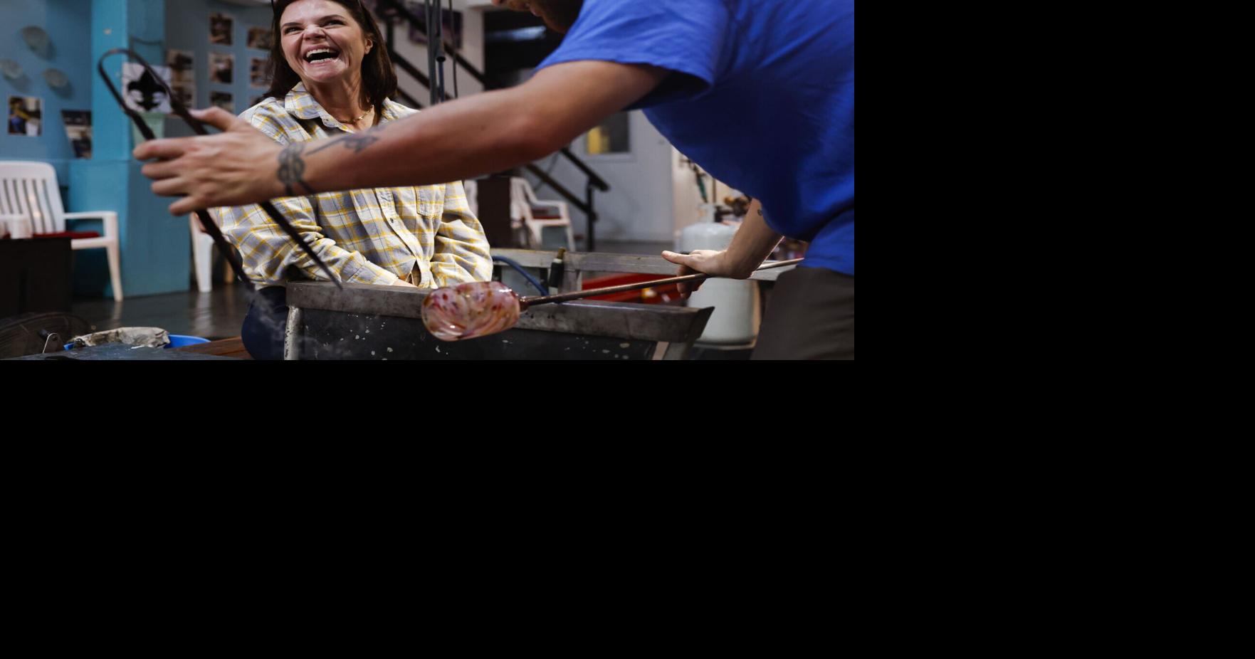 New Orleans glassblowers teach doctors, health care workers to make glass hearts, cups and ornaments