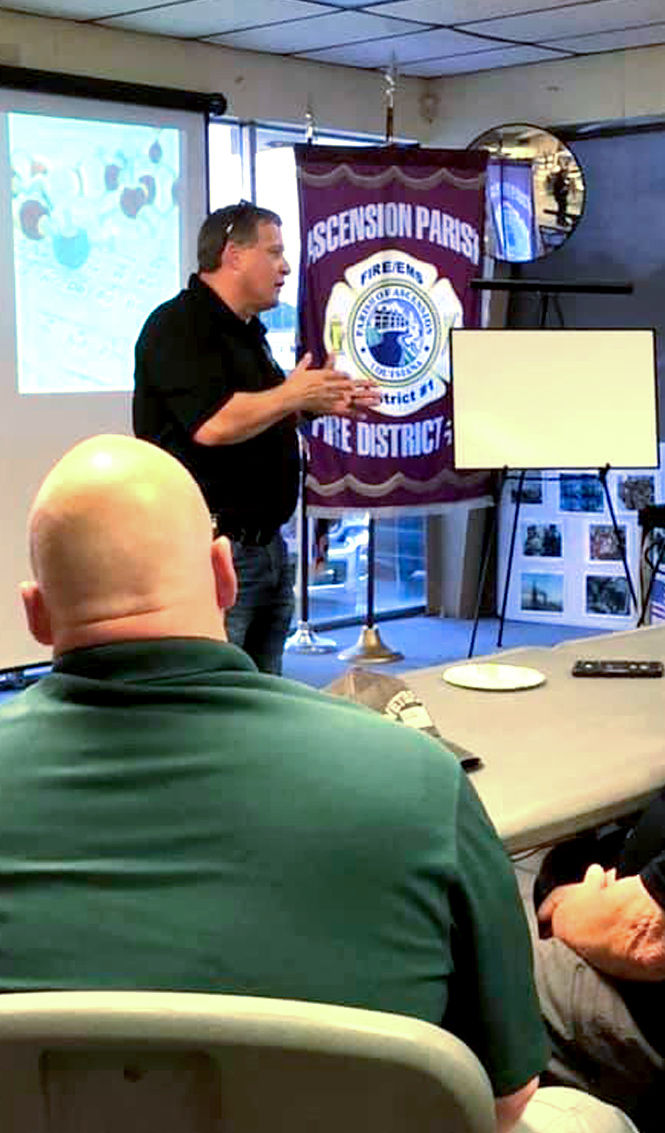 Ascension Parish volunteer firefighters get training in industrial