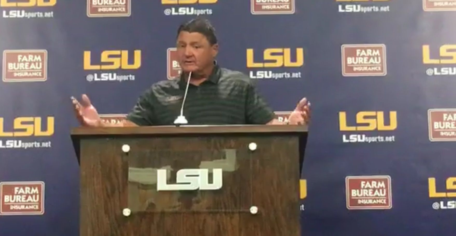 LSU's Ed Orgeron Reveals What Must Be Done To Win Race For QB Job ...