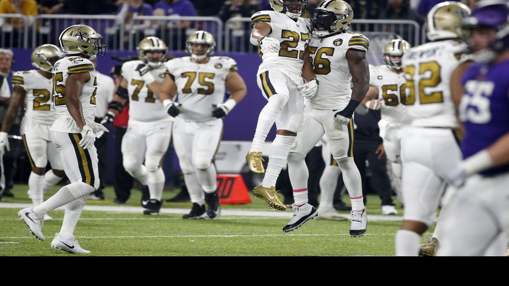 Saints defense comes up with two big plays to help get past nemesis Vikings, Saints