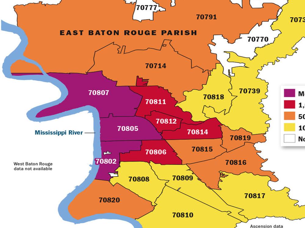 Map Of Baton Rouge Zip Codes