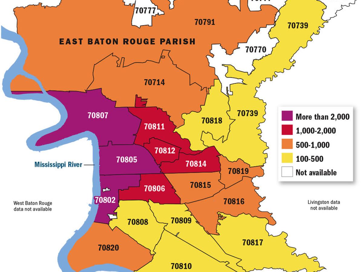 Here S How Baton Rouge New Orleans Could Benefit From Drug Company S Pledge To Fight Hiv In The South News Theadvocate Com Map Of Baton Rouge Zip Codes