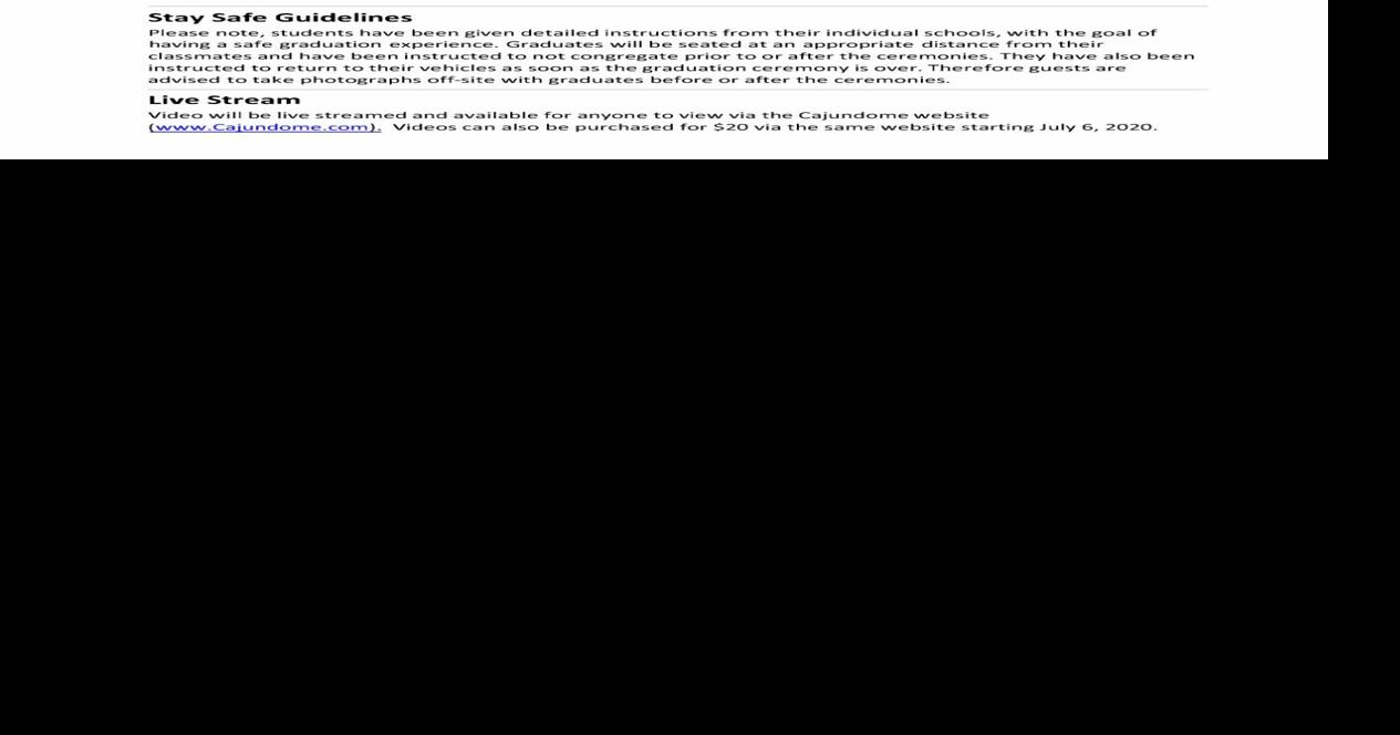 LPSS Graduation Stay Safe Reminders | | theadvocate.com