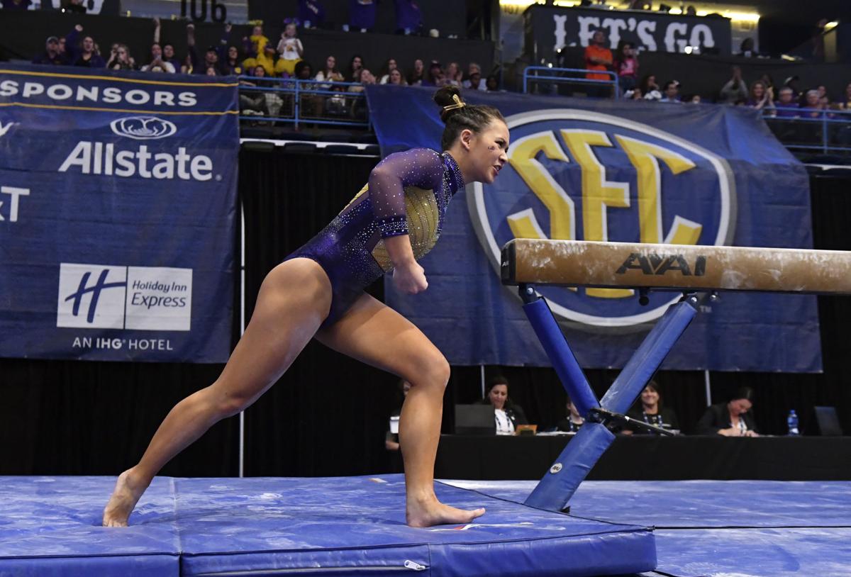 Three Peat Sarah Finnegan S Perfect Floor Routine Leads Lsu To