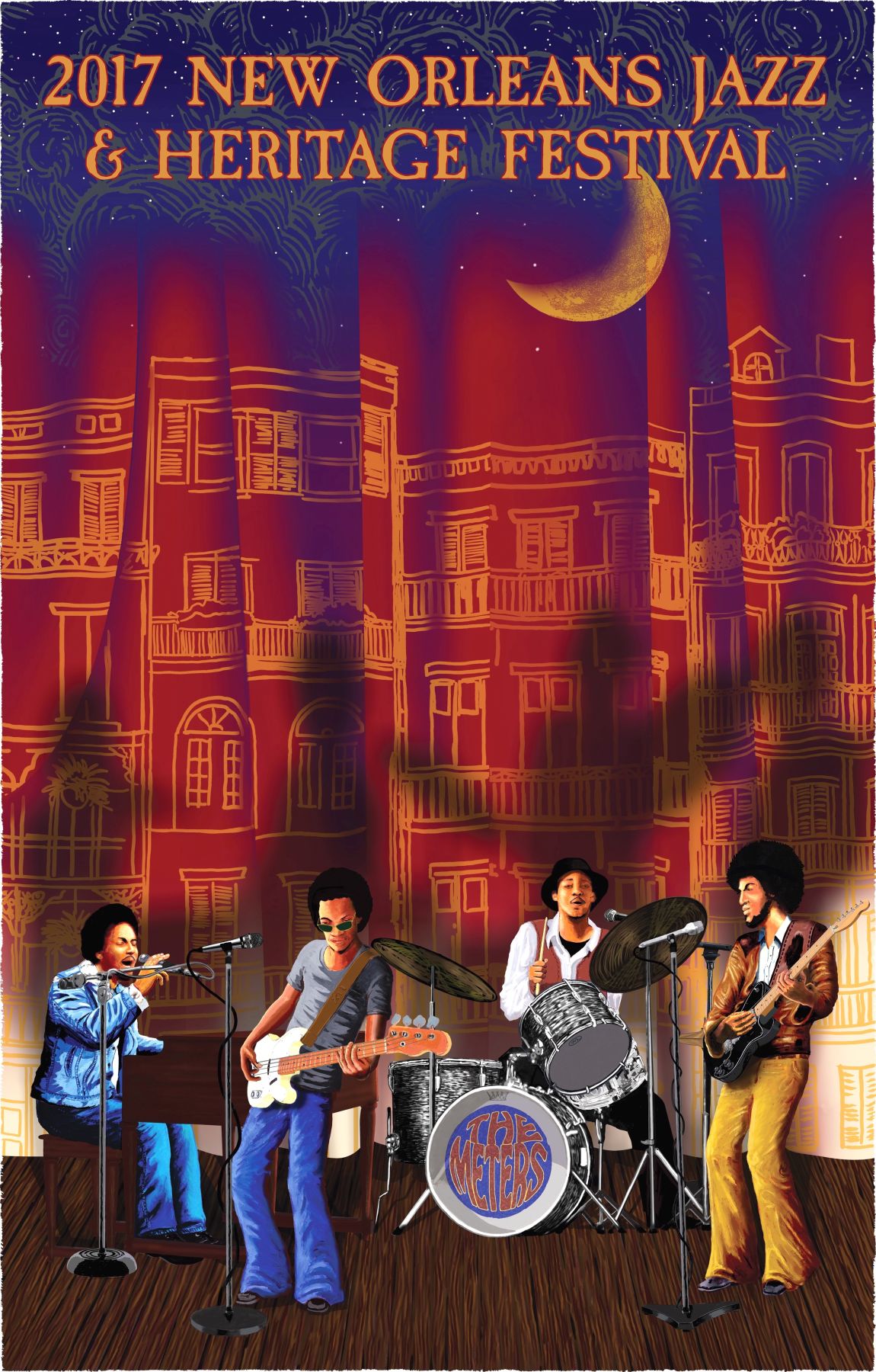 New Orleans Jazz Fest poster artist Francis X. Pavy captured the Meters