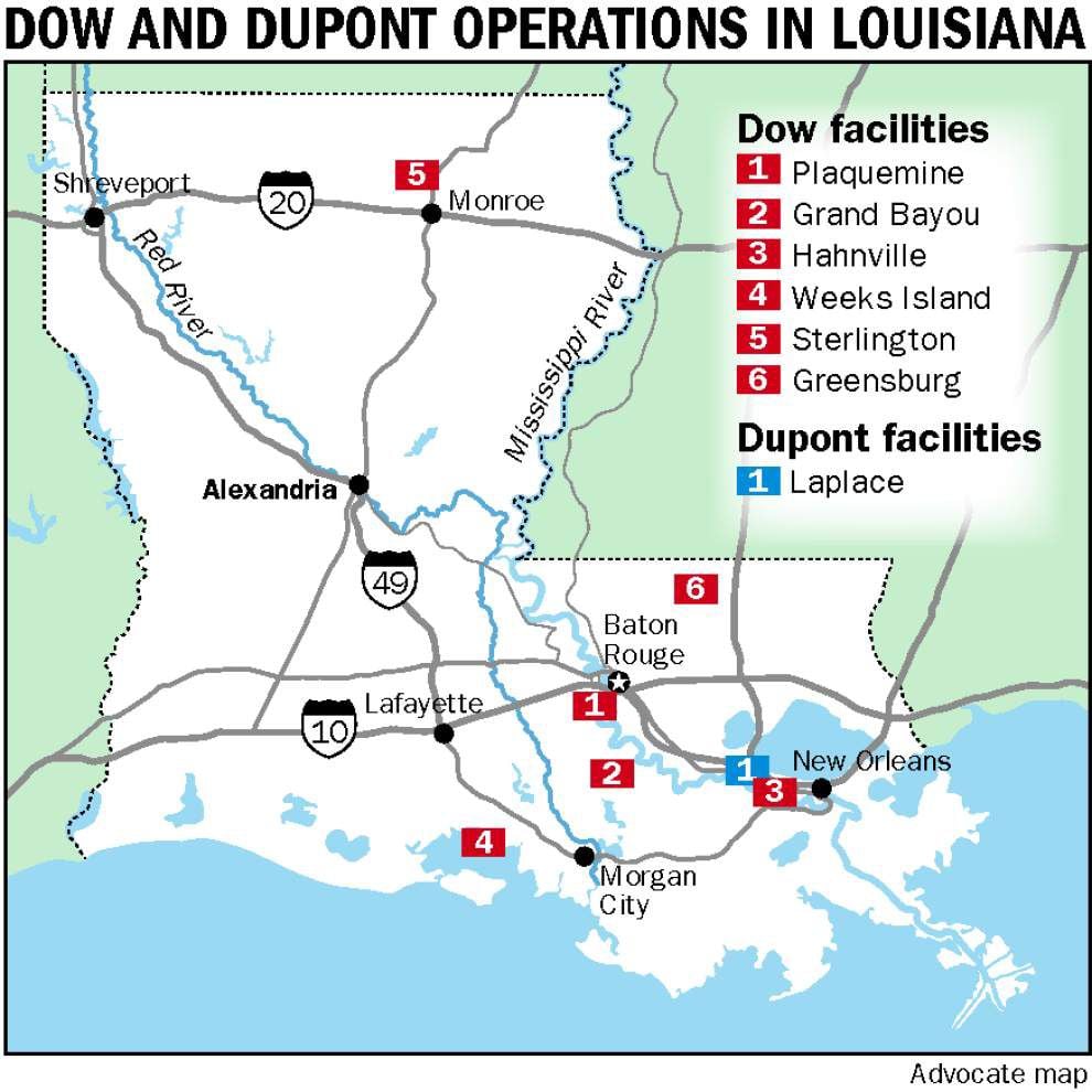 Dow, DuPont reportedly close to merger announcement, have a combined seven locations in 