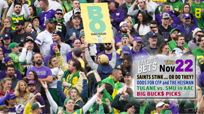 Bayou Bets, Nov. 30: Talking Saints, Tulane, CFP, Heisman and Big Buck$