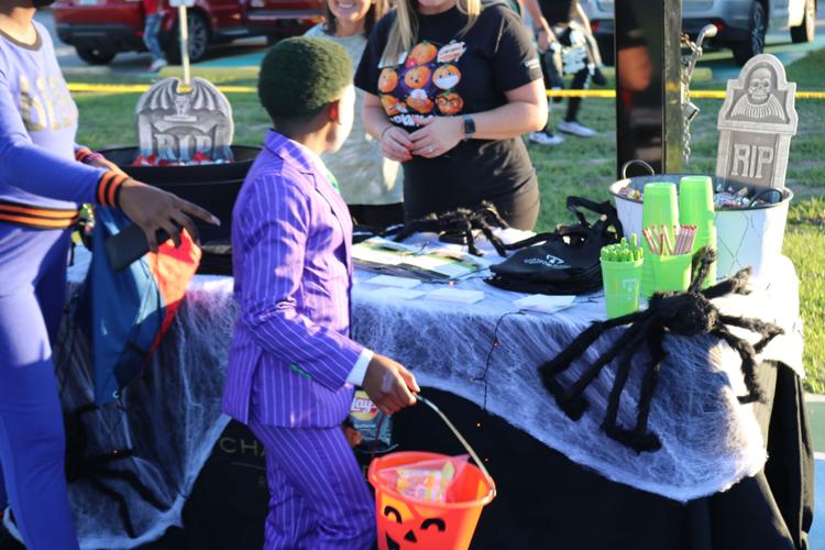 500 families line up for trickortreating at Boo with the Badge in