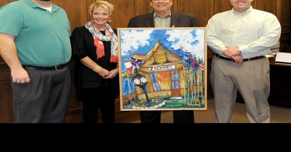Artist gives city painting of historic Zachary landmark Zachary
