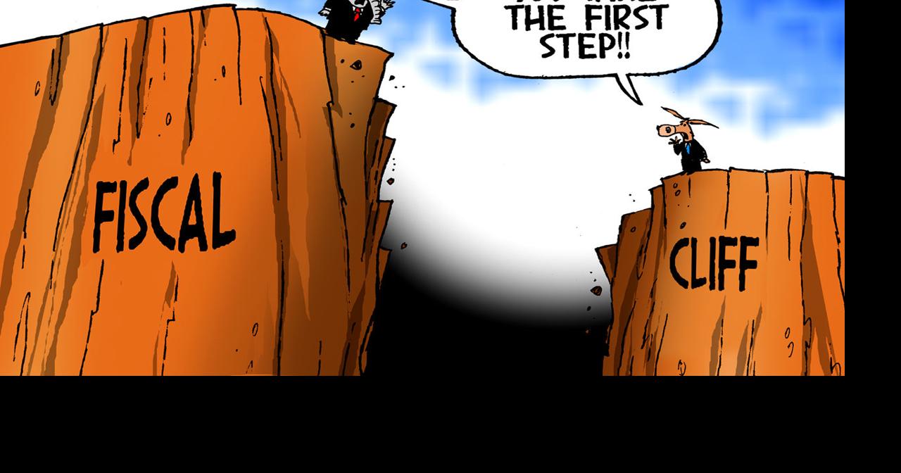 Walt Handelsman State Fiscal Cliff Opinion 6780