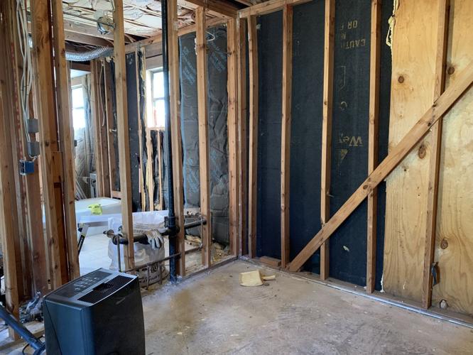 Ruth Fahrig's damaged home