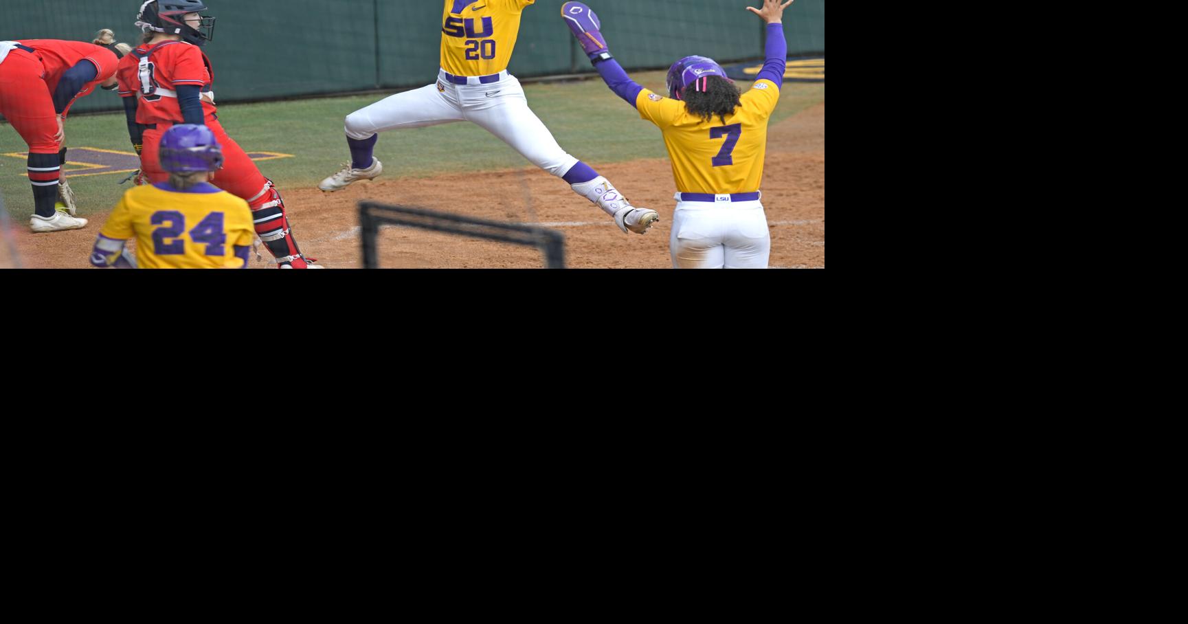 LSU softball team sets team records for runs, hits in a game during sweep of Auburn
