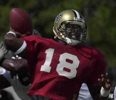 Former Saints quarterback Jeff Blake says all teams deflate footballs _lowres