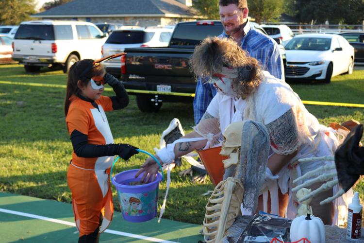 500 families line up for trickortreating at Boo with the Badge in