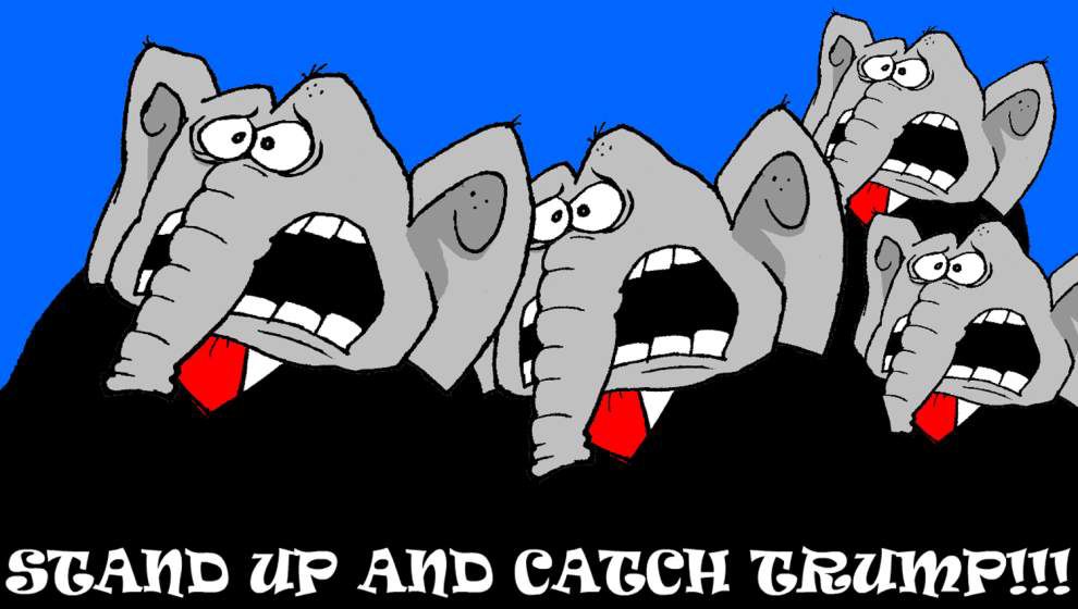 Walt Handelsman animation: Stand up and catch Trump! _lowres