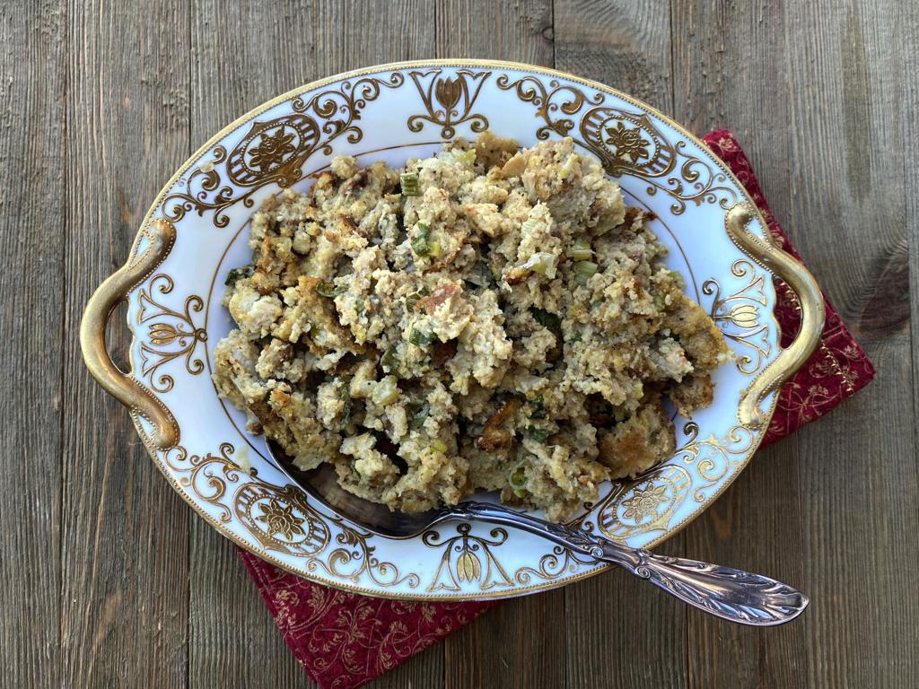 cornbread dressing for the holiday. Holiday in Arles | Sandwashed Silk Pleated Midi Dress main image 0
