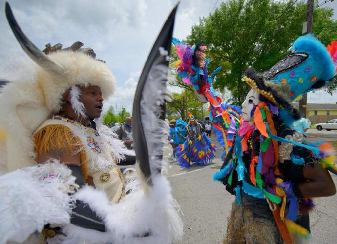 yellow pocahontas mardi gras indians