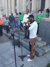 Jerome Morgan at DA protest