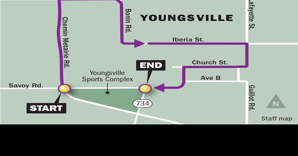 022622 Youngsville parade parade route map