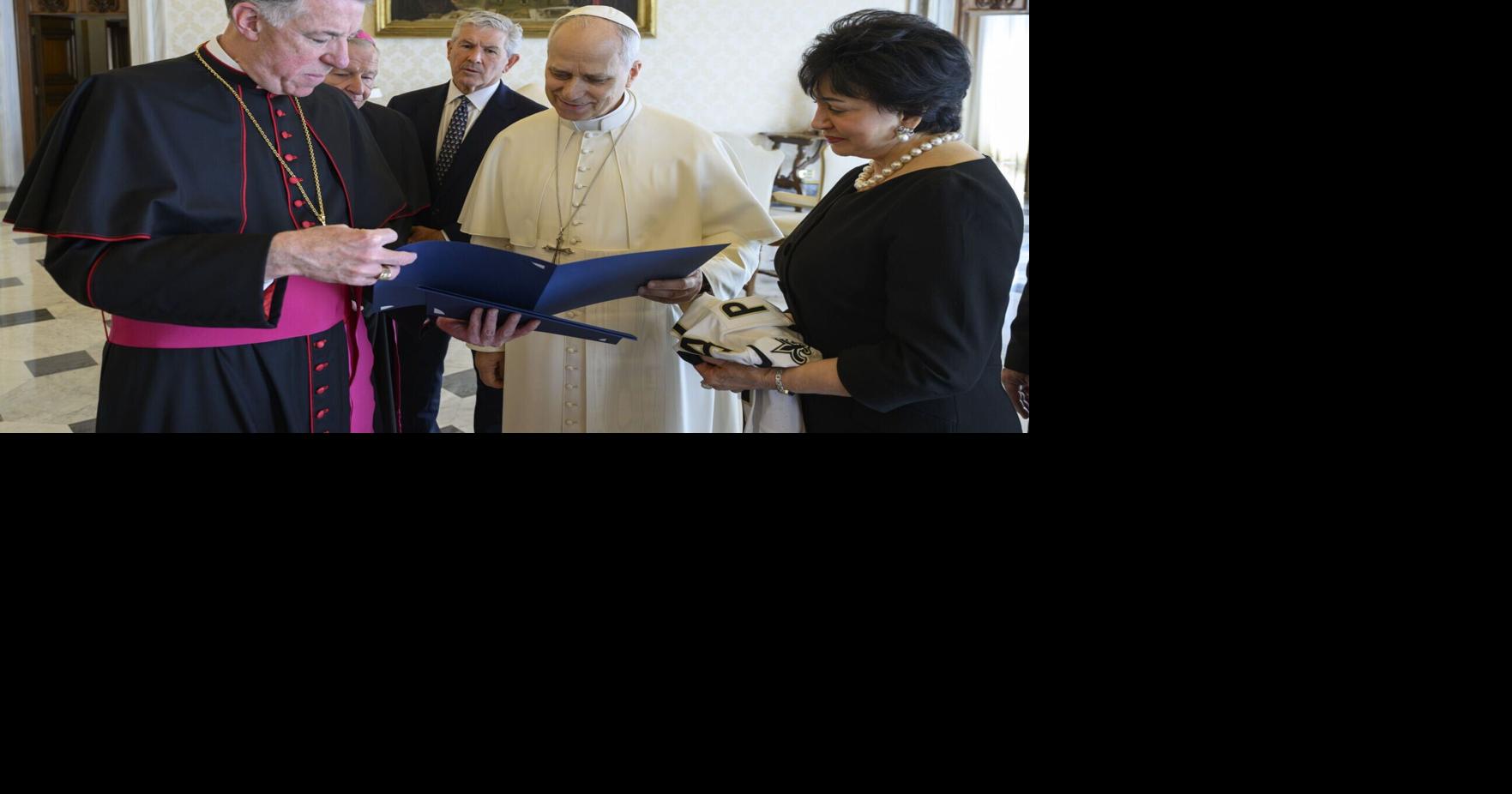 Gayle Benson, Archbishop Checchio pitch New Orleans during ‘moving’ visit with Pope Leo