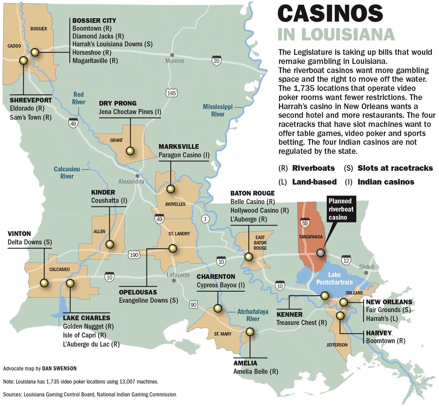 map showing casinos in lake charles la