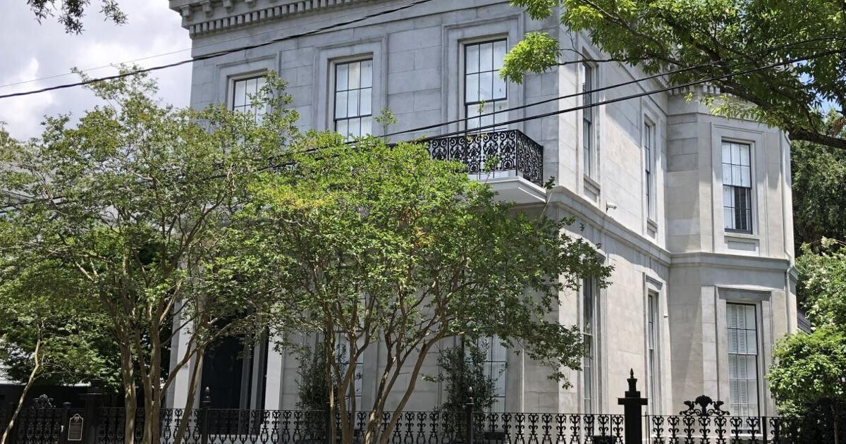 New Orleans 1850s mansion offers ornate plaster moldings, 16-foot ceilings, and a pool for $3.1M